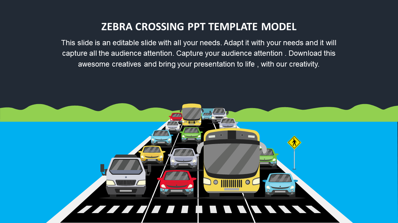zebra crossing ppt template model